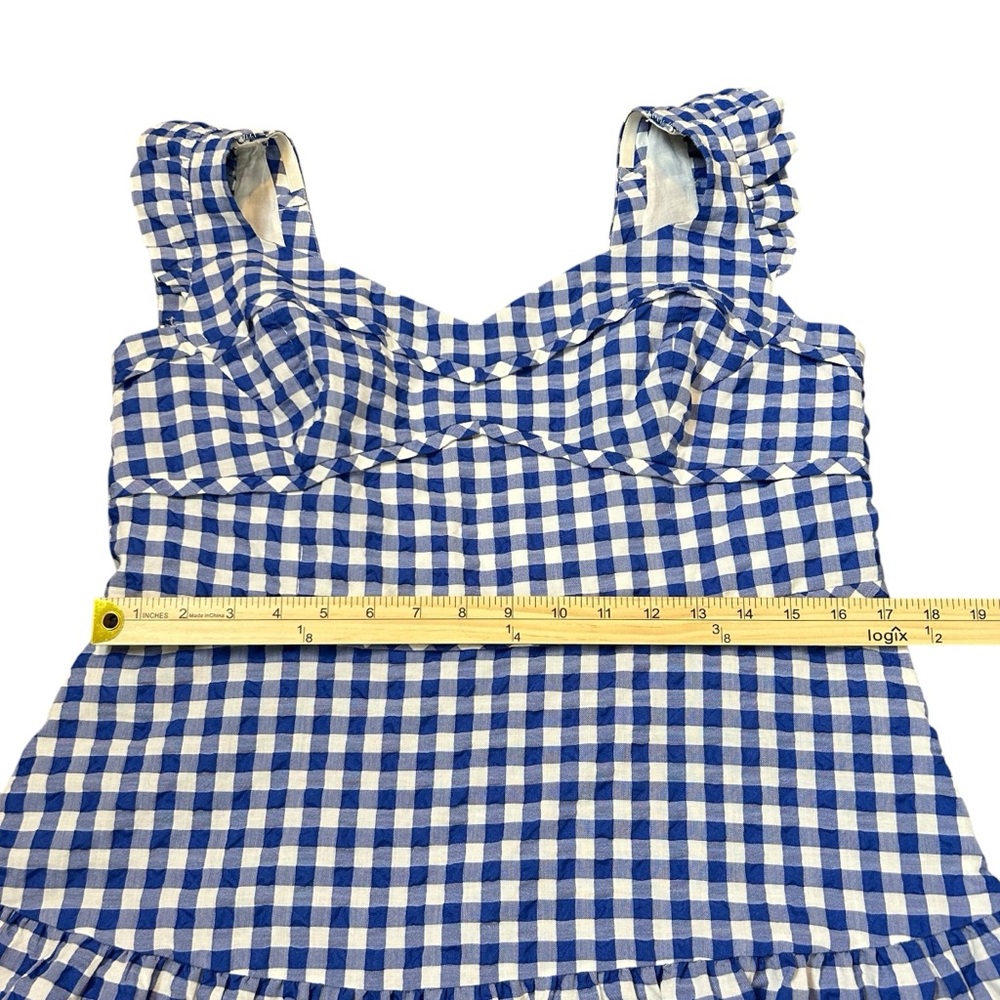 Kate Spade Blue and White Gingham Midi Dress - Picture 8 of 11